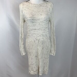 Moth Anthropologie Ribbed Sweater Dress Tunic S small  Oatmeal A07